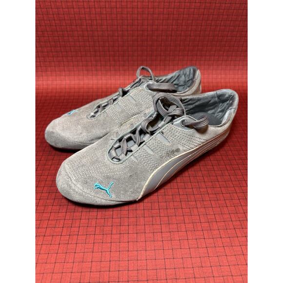 Puma Sport Lifestyle Suede Women’s US Size 6.5 Grey/Turquoise Slightly Worn - Picture 3 of 7